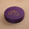 Coussin yoga et méditation en lin rond – 40 x 6 cm – Violet foncé / 40 x 6 cm | Les Secrets de Léa