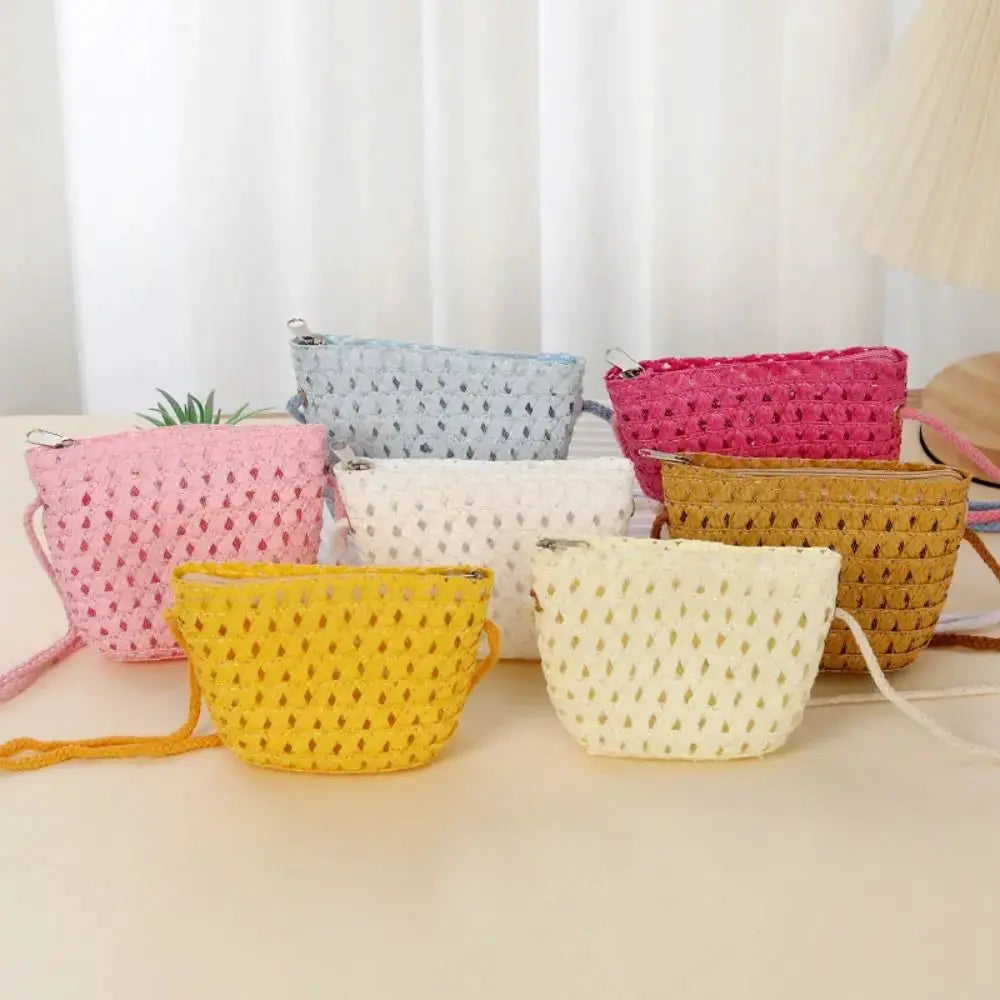 Mini sacs en paille tressée pour enfant, faits main, palette pastel, LSDLBoutique