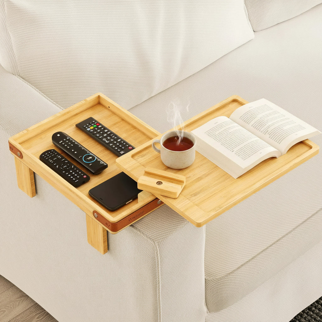 Plateau de canapé rotatif  avec boîte de rangement