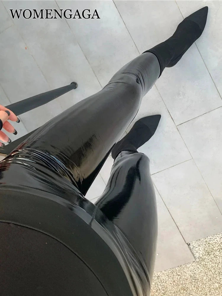 Pantalon Simili Cuir Brillant - Noir - LSDLBoutique