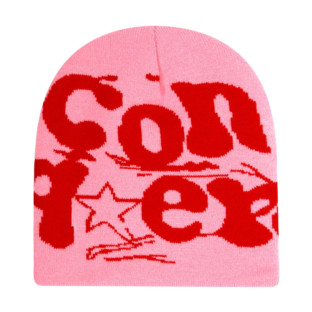 Bonnet jacquard Y2K – 100 motifs, taille unique