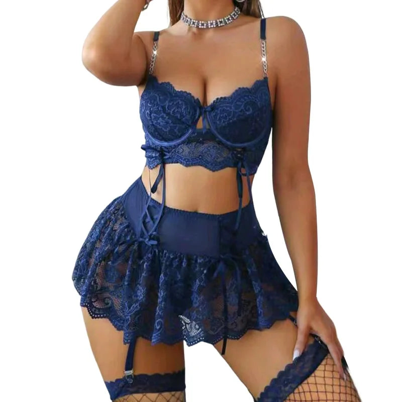 Les Secrets de Léa – Ensemble lingerie dentelle papillon – Cyane