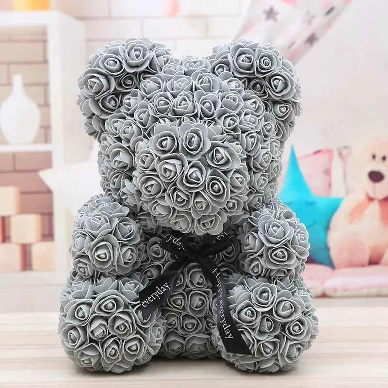 Les Secrets de Léa – Ewiger Rosenbär mit Box – 40 cm