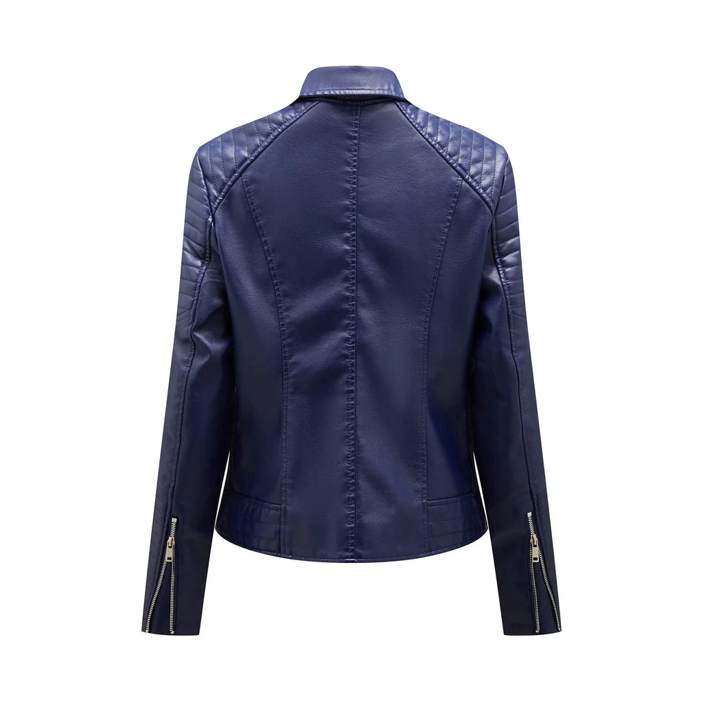 Veste Courte en Cuir Femme – Style Moto
