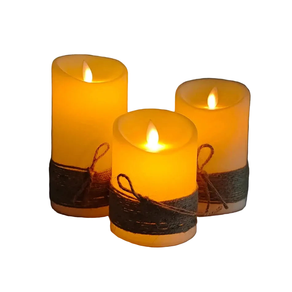 Bougies LED Sans Flamme USB Télécommande Ensemble 3 Pièces - LSDLBoutique