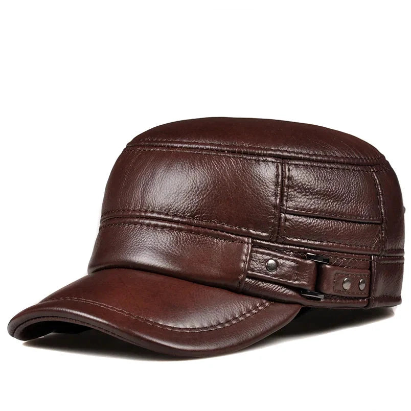 Casquette d'hiver en cuir véritable - LSDLBoutique