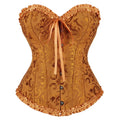 Viktorianisches Corsage-Korsett mit Blumen-Jacquard – Busk-Verschluss vorne