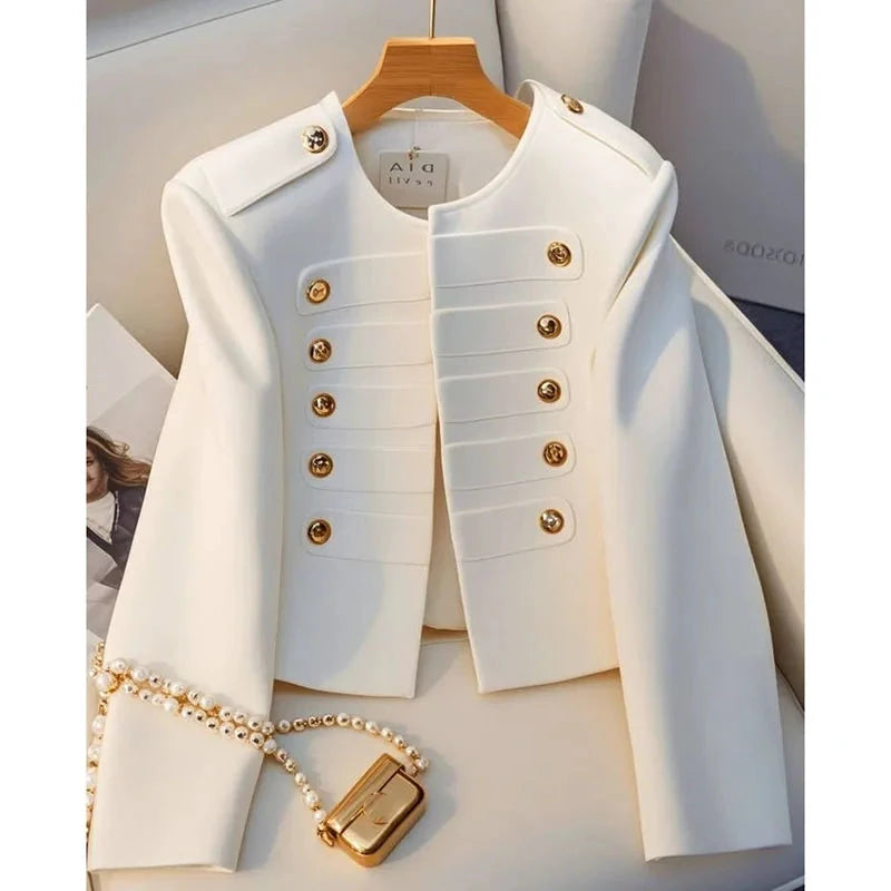 Veste courte femme blanche – Style coréen automne hiver 2025 - LSDLBoutique