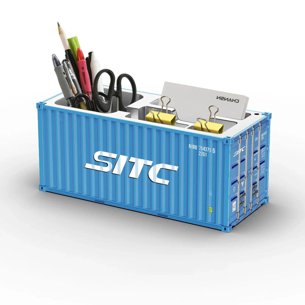 Porte-stylos design conteneur maritime – Rangement de bureau industriel – A15 | Les Secrets de Léa