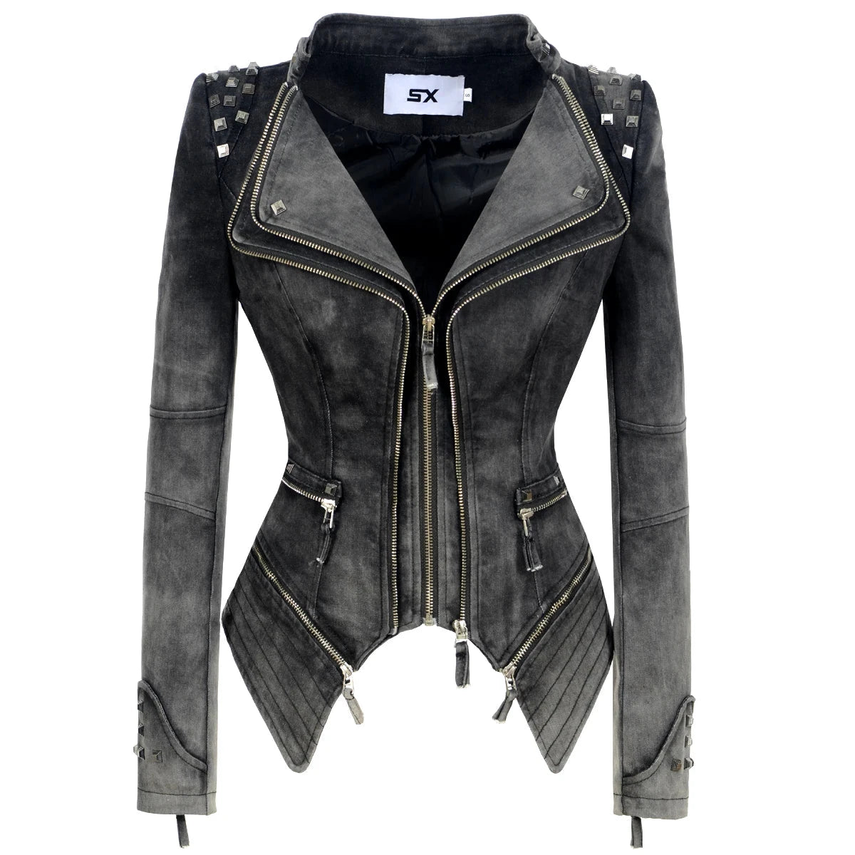 Veste Gothique en Denim Gris pour Femme - LSDLBoutique