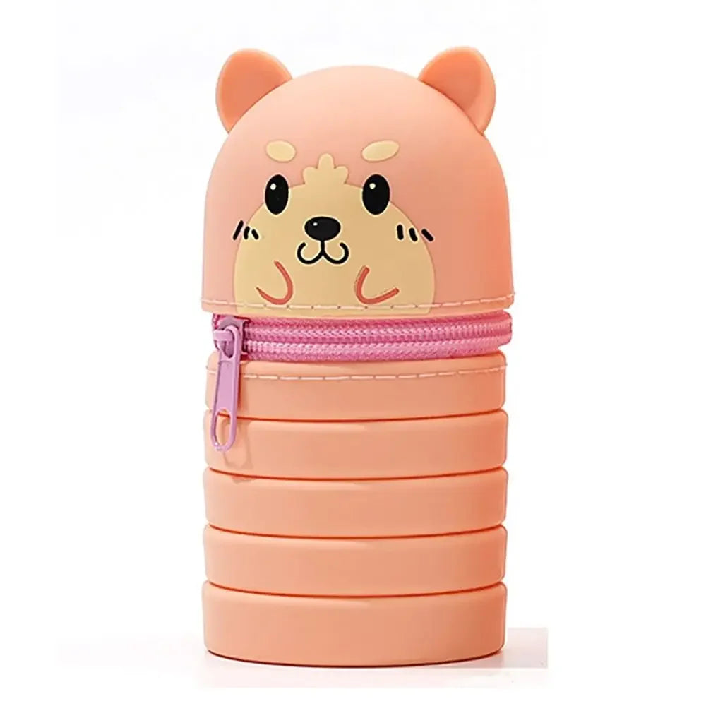 Cartoon Animal Foldable Silicone Pencil Case Flexible Desk Organizer… – Chien pliable – vue 9 | Les Secrets de Léa