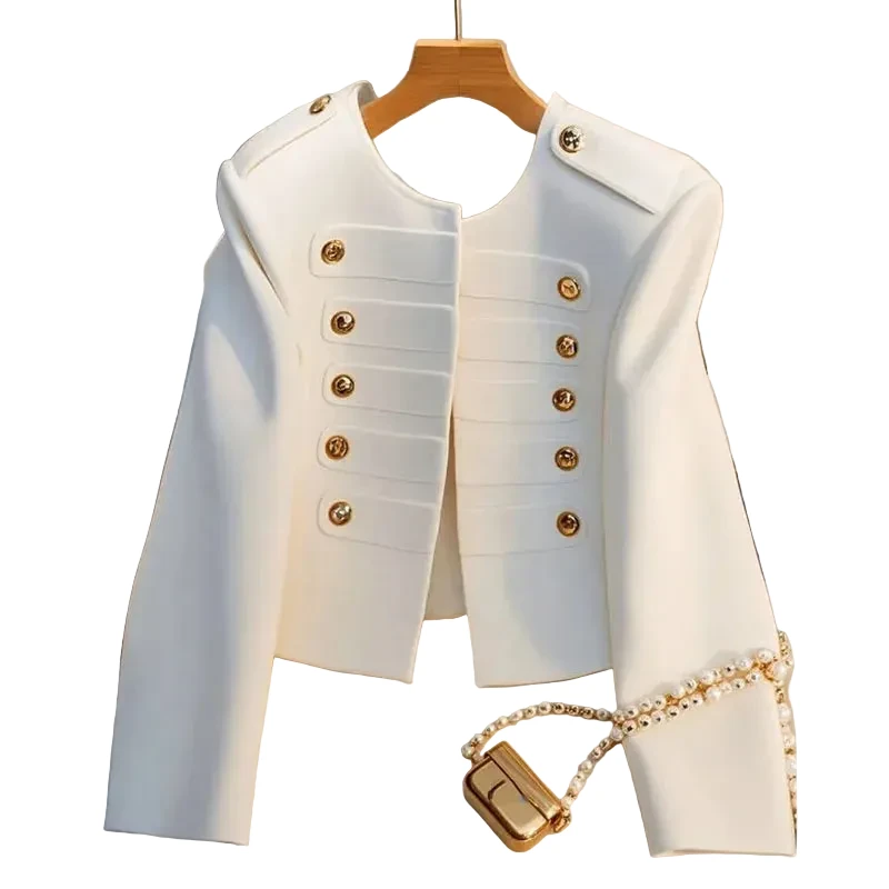Veste courte femme blanche – Style coréen automne hiver 2025 - LSDLBoutique