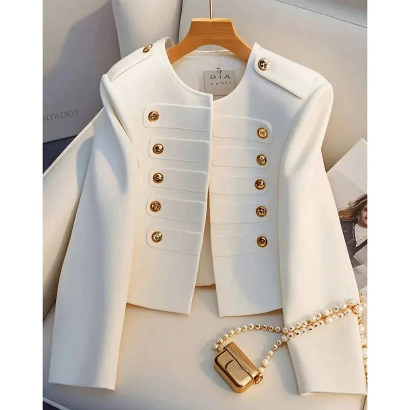 Veste courte femme blanche – Style coréen automne hiver 2025 - LSDLBoutique