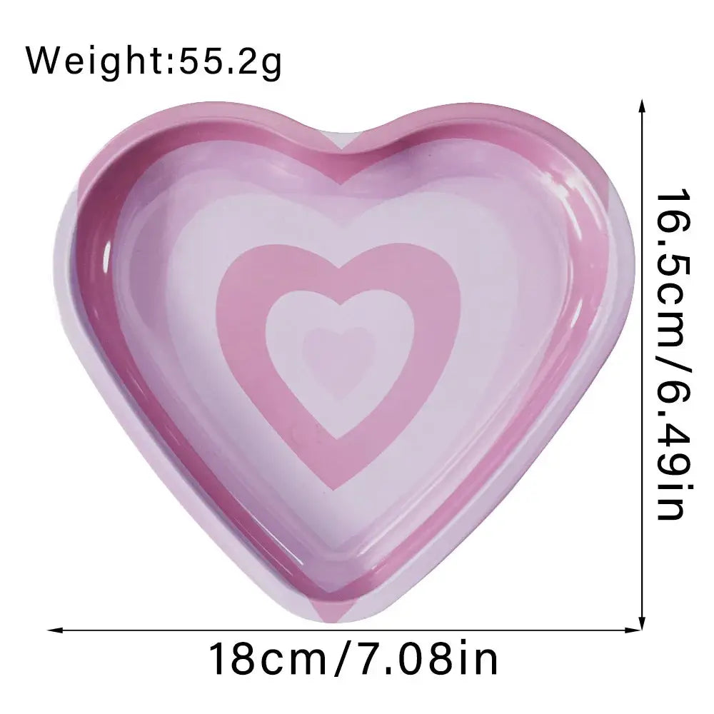 Plateau roulant en métal pour tabac – Forme coeur – 16.5x18 cm