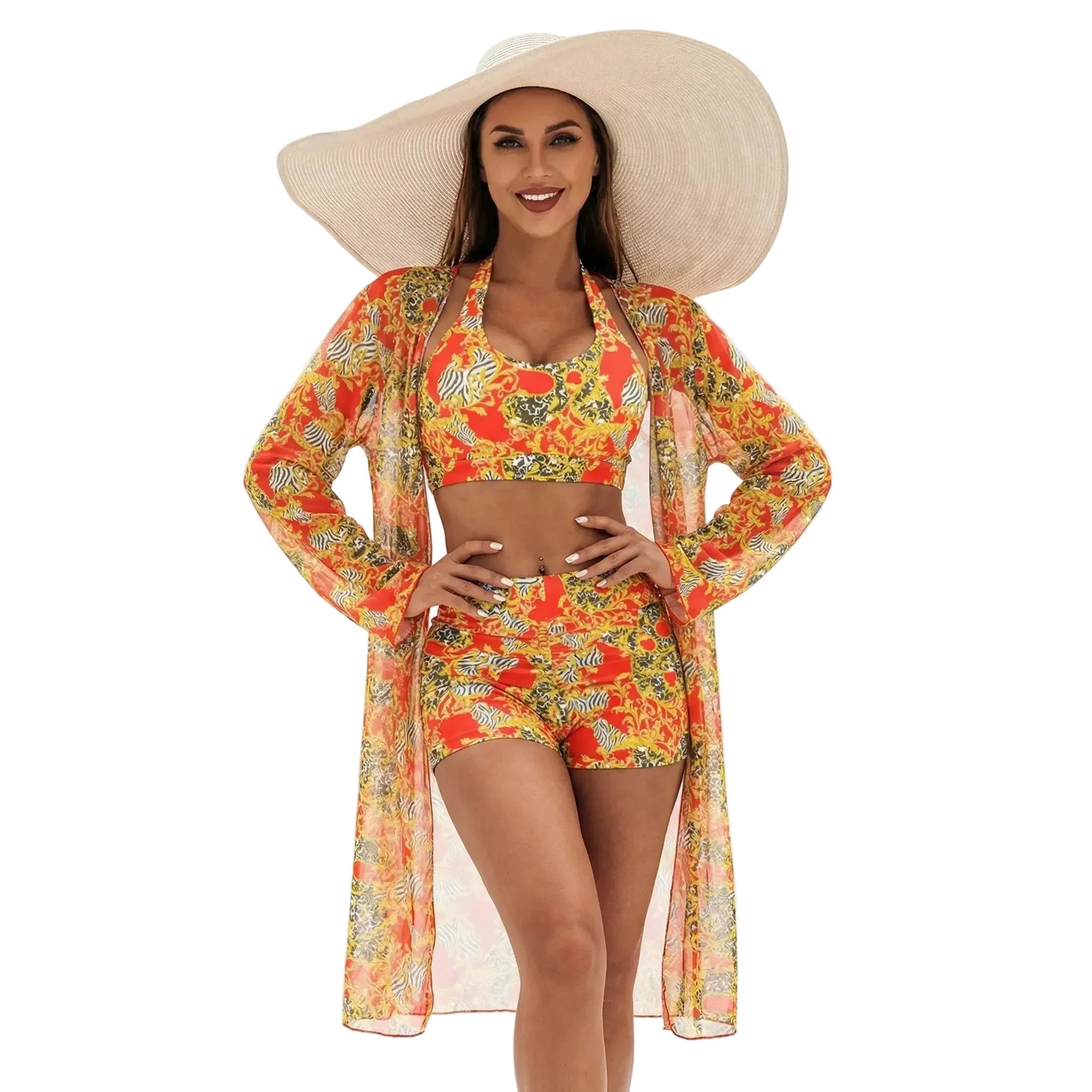Maillot de bain tankini trois pièces à motifs floraux – Rivera - LSDLBoutique