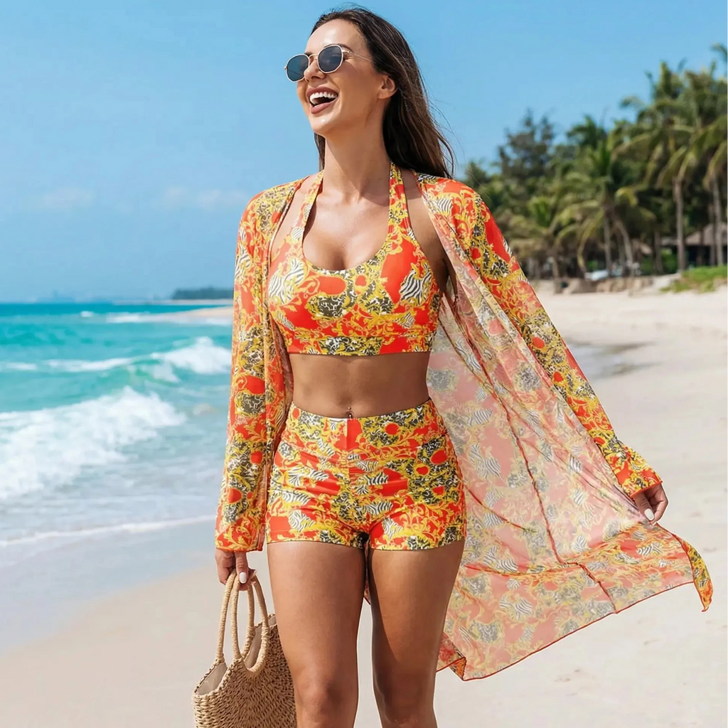Maillot de bain tankini trois pièces à motifs floraux – Rivera - LSDLBoutique