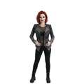 Veste en jean grise femme à rivets – Style gothique