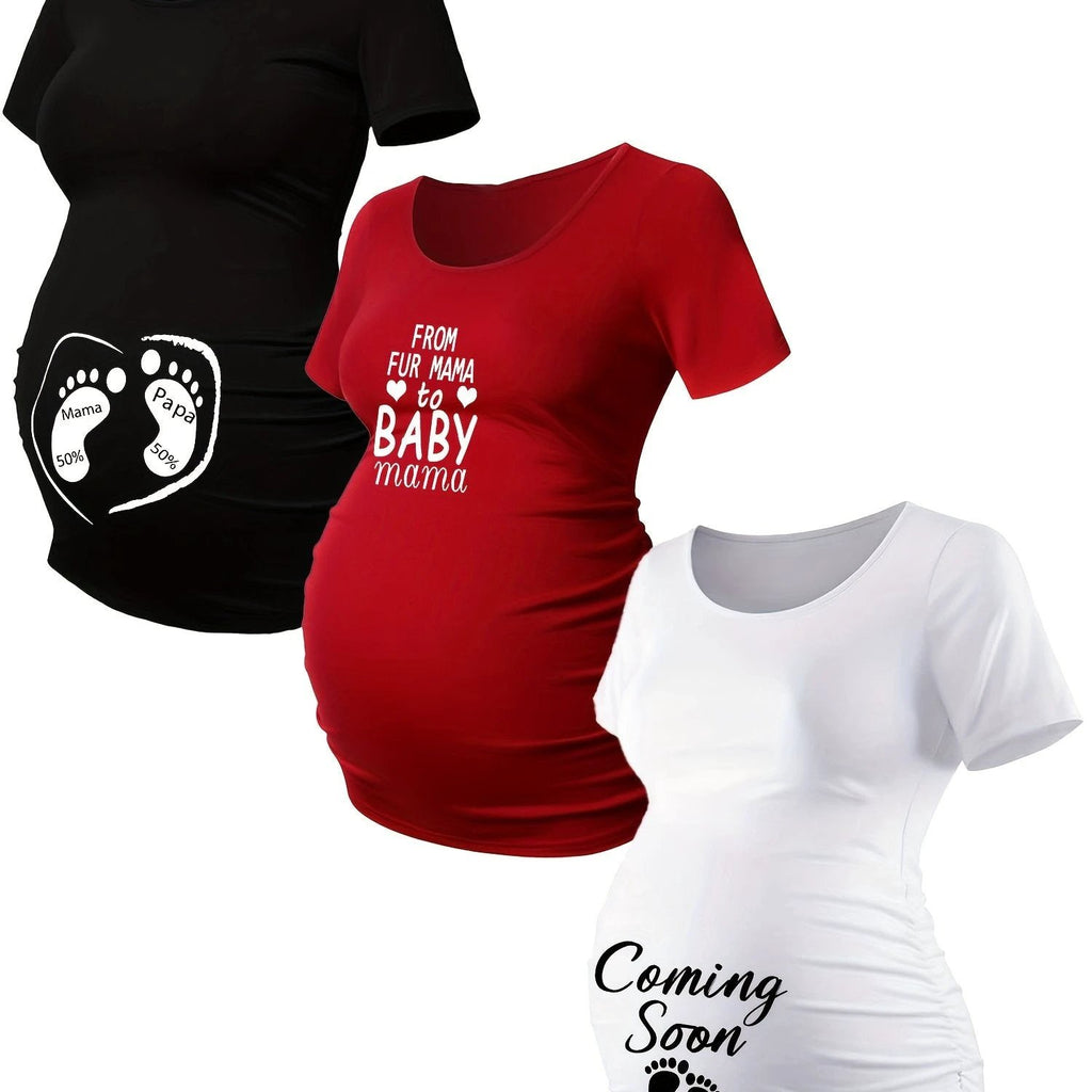 T Shirts Grossesse Lot De 3 Maille Stretch Alphabets - LSDLBoutique