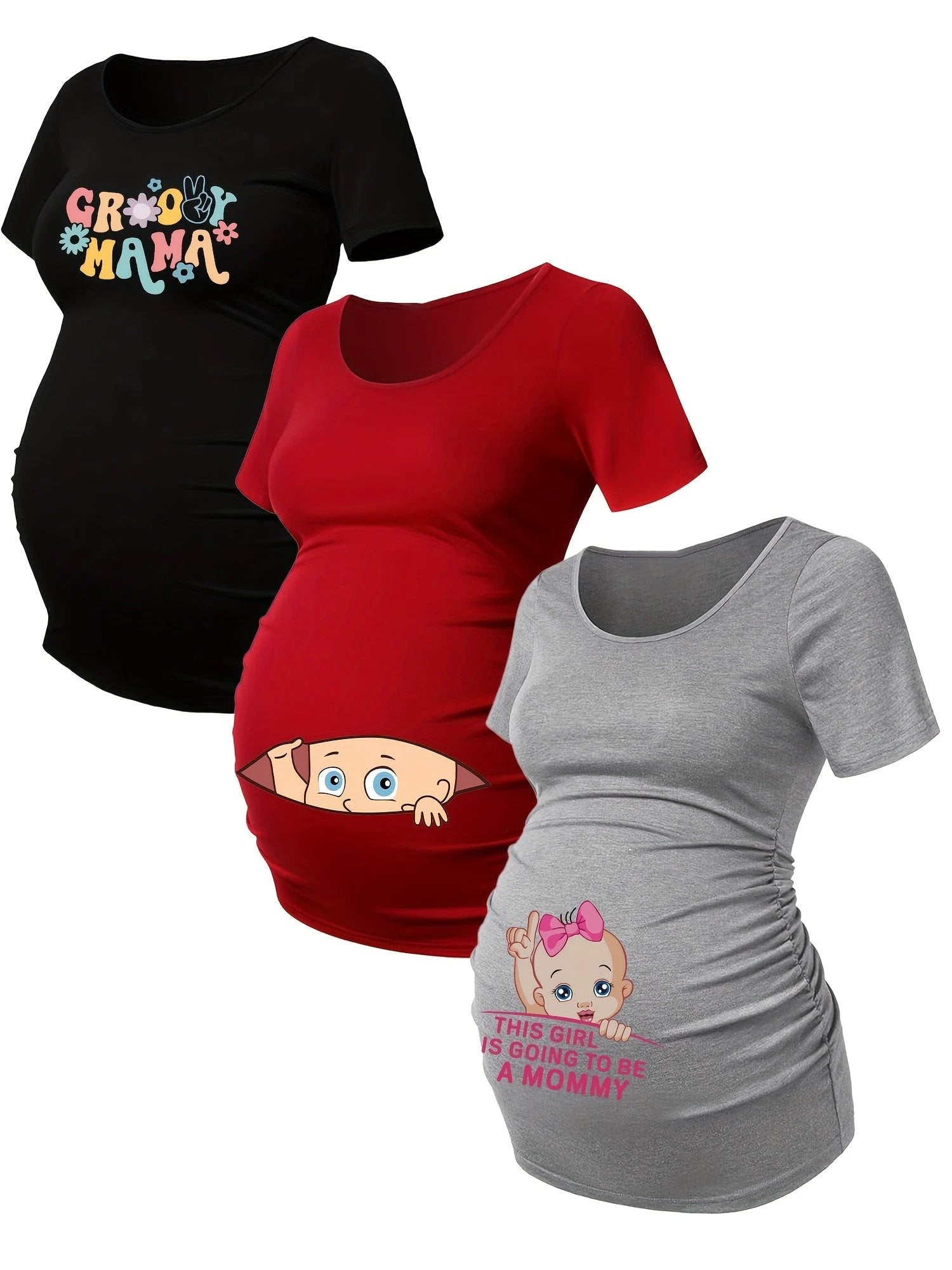 T Shirts Grossesse Lot De 3 Maille Stretch Alphabets - LSDLBoutique