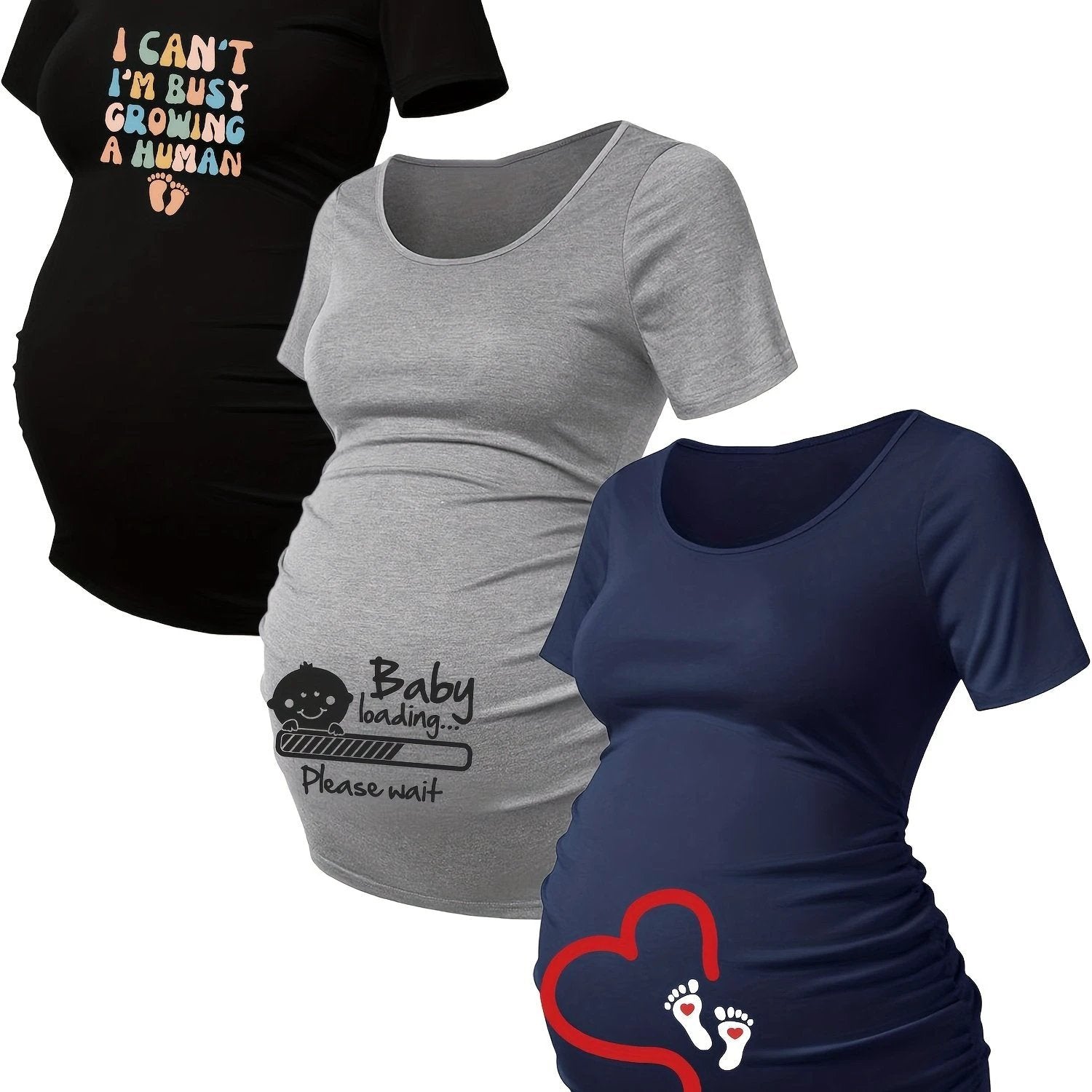 T Shirts Grossesse Lot De 3 Maille Stretch Alphabets - LSDLBoutique