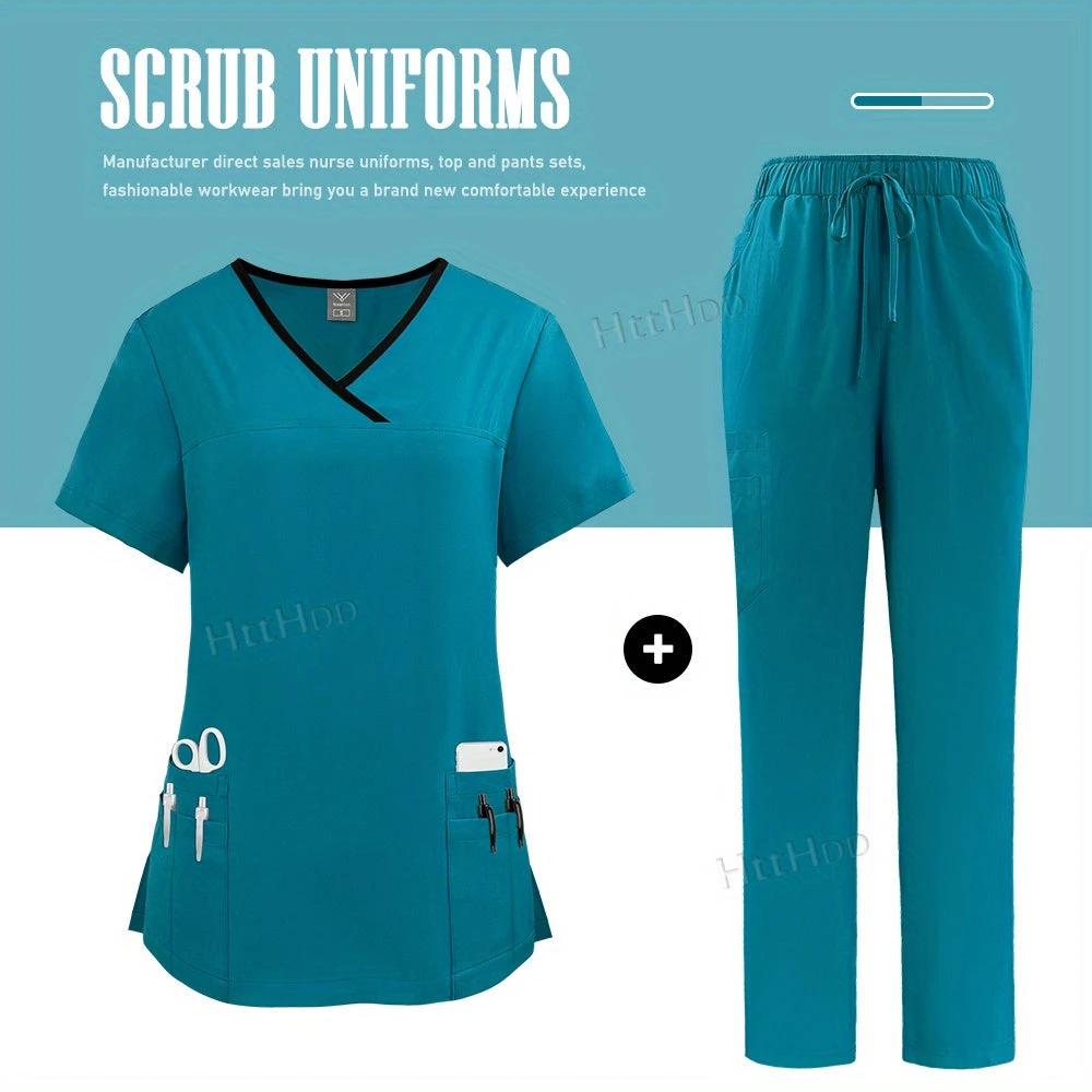 CareFit Tunique Médicale Femme Col V Pantalon Séchage Rapide - LSDLBoutique