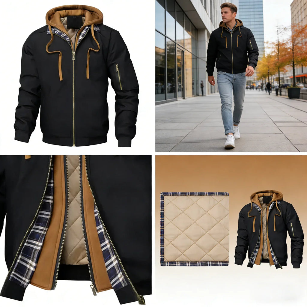 Blouson homme à capuche façon deux-pièces – 3 coloris – vue 3
