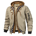 Blouson homme à capuche façon deux-pièces – 3 coloris – Sable