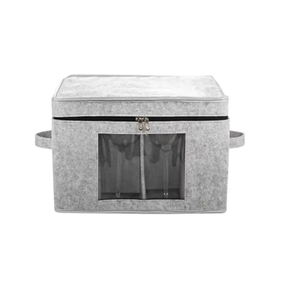 Boîte de rangement en feutre pour verres à pied