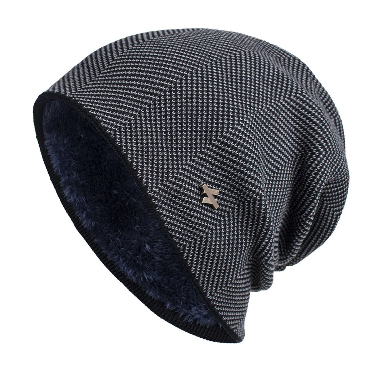 Bonnet doublé polaire – Maille chevrons, 55 à 60 cm – vue 7 | Les Secrets de Léa