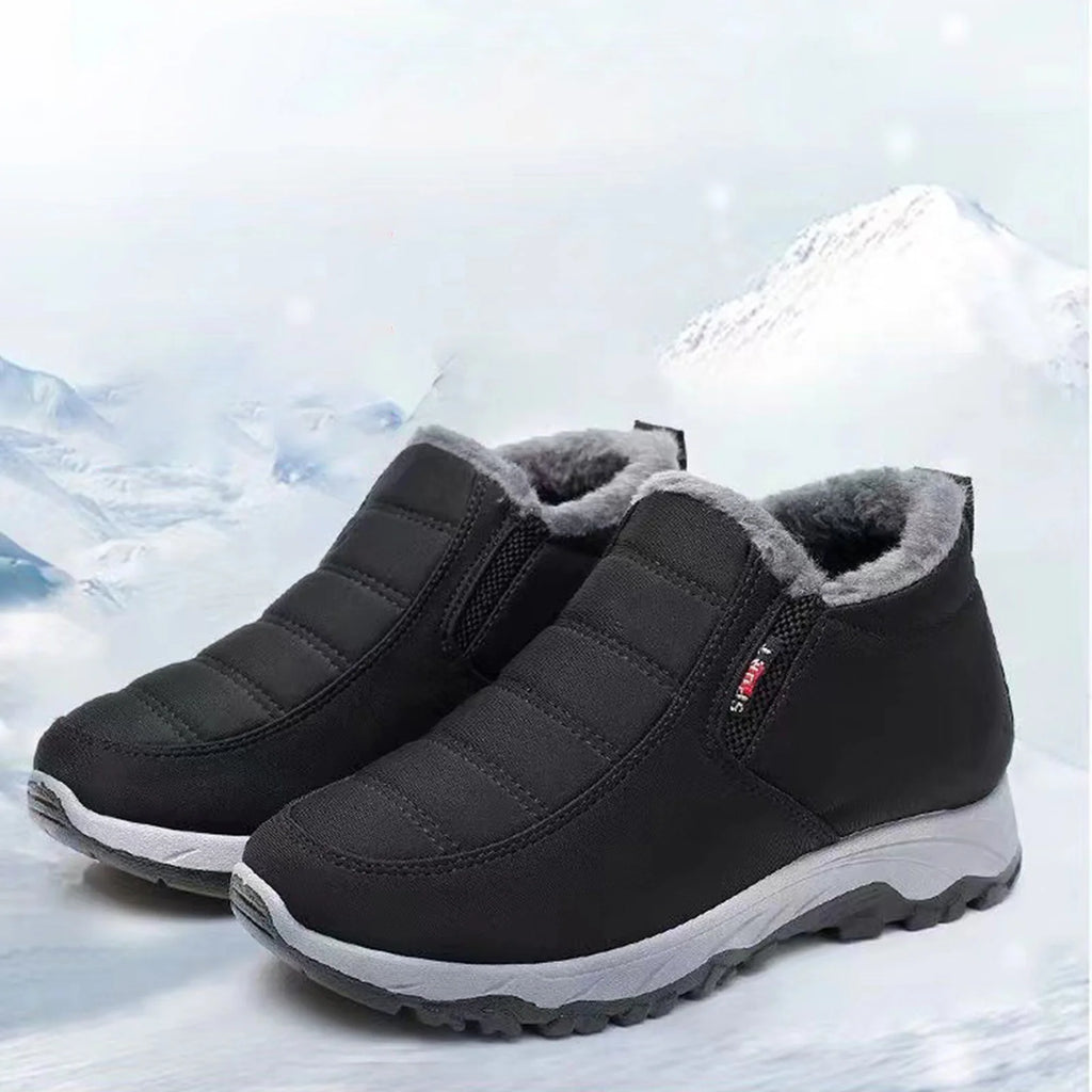 Bottines fourrées à enfiler, semelle crantée – Noir – vue 4