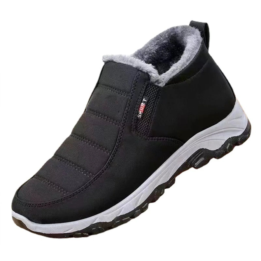 Bottines fourrées à enfiler, semelle crantée – Noir – 37