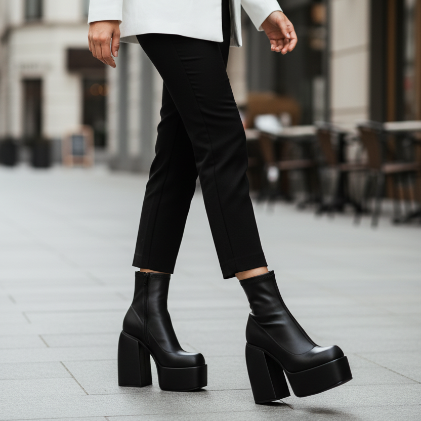 Bottines talon carré plateforme zip - Zapatos – vue 12 | Les Secrets de Léa