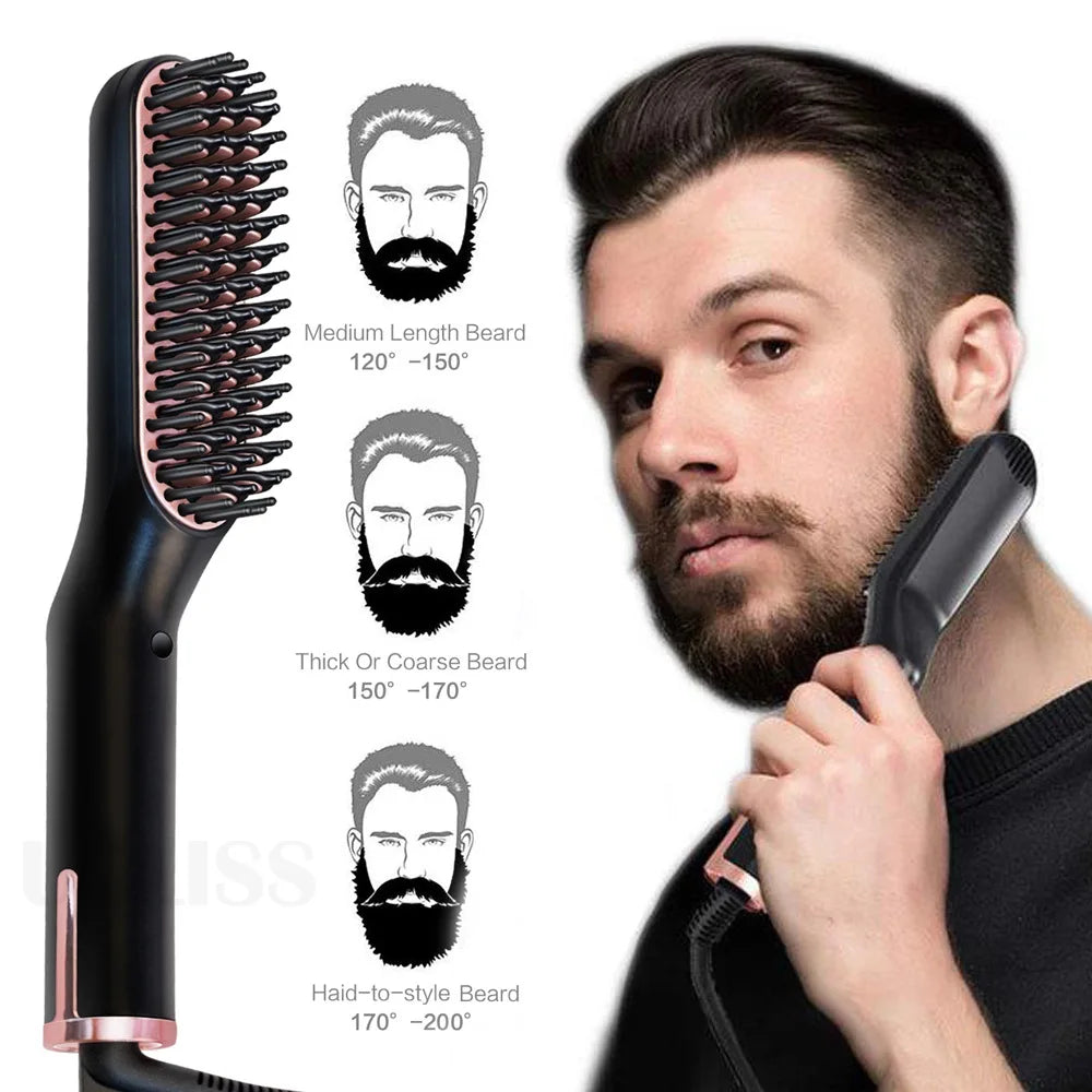Brosse lissante chauffante pour barbe – Ions négatifs – vue 2 | Les Secrets de Léa