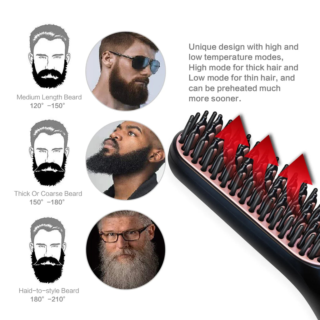Brosse lissante chauffante pour barbe – Ions négatifs – vue 3 | Les Secrets de Léa