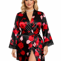 Les Secrets de Léa – Pyjama satin dentelle avec kimono Laly - LSDLBoutique
