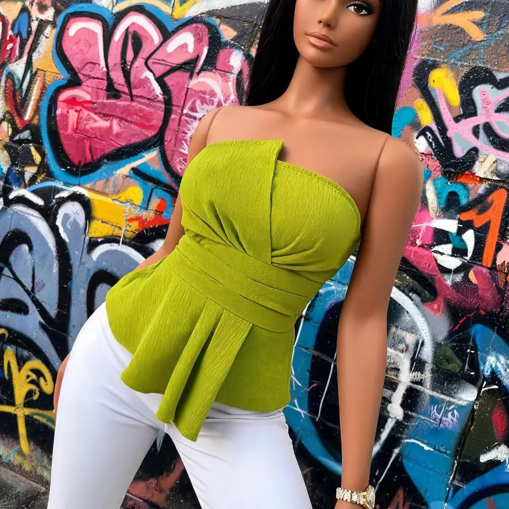 Top bustier peplum à ceinture - LSDLBoutique