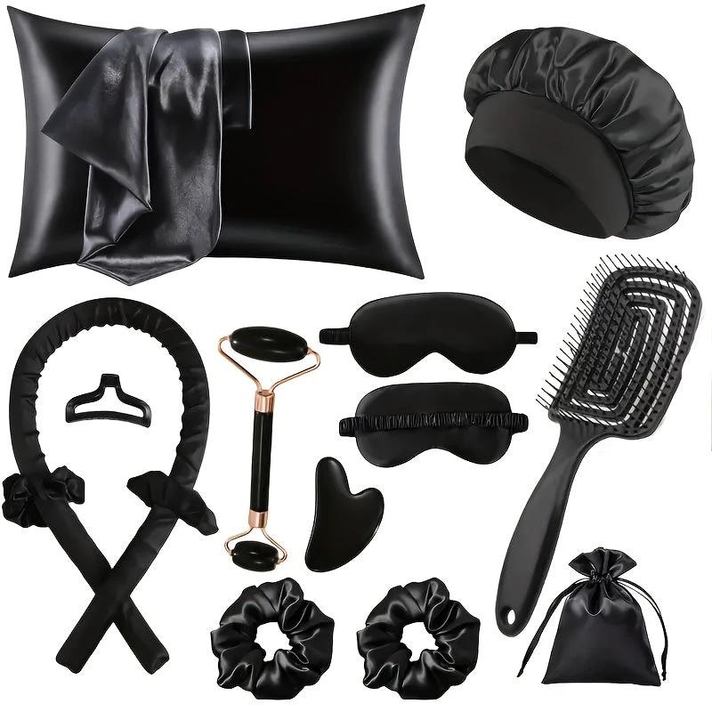 Ensemble Sans Chaleur 13 Pièces Satin Noir Édition Limitée - LSDLBoutique