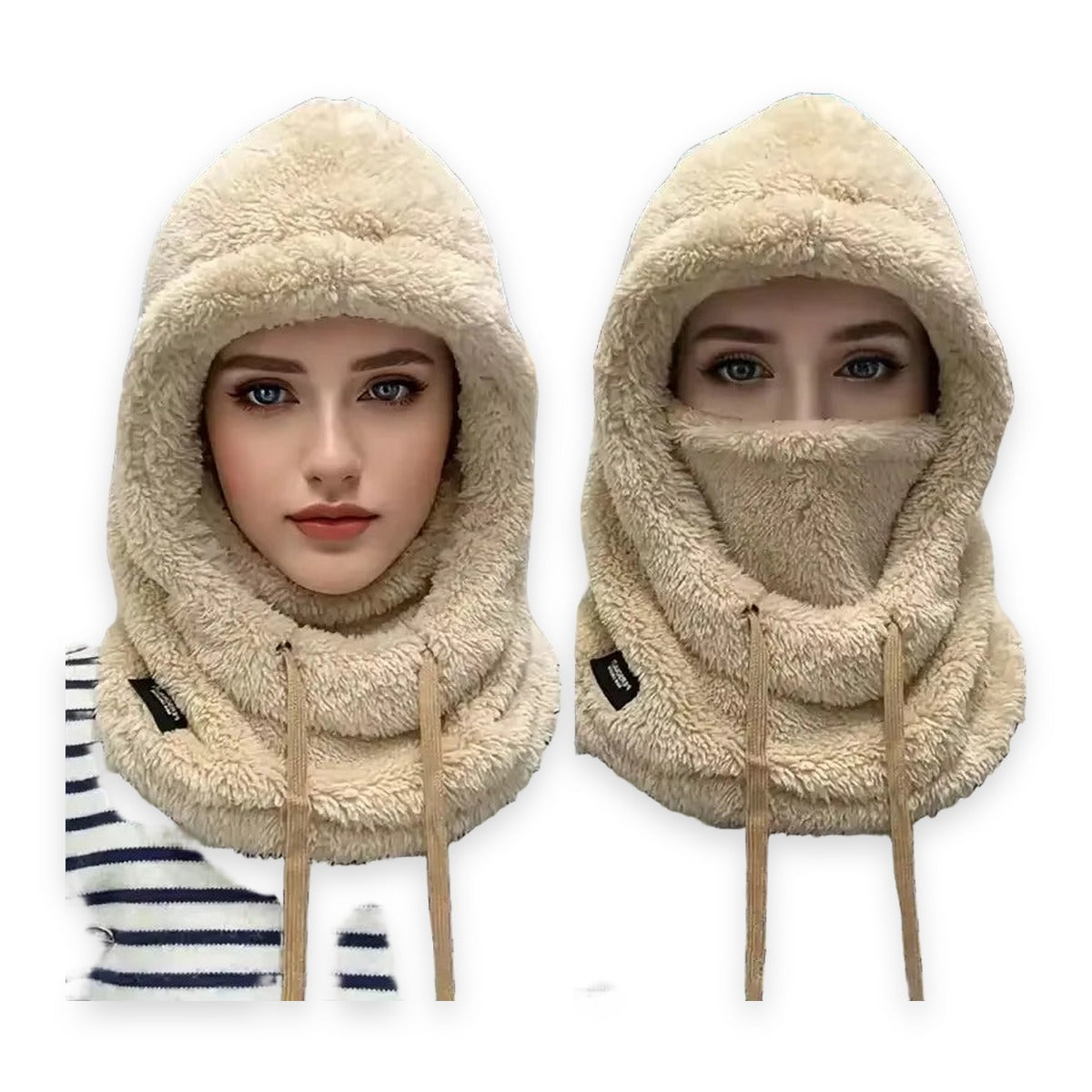 Cagoule polaire teddy à capuche et masque – 4 coloris