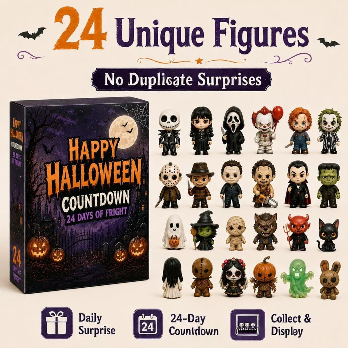 Calendrier Halloween 24 figurines – 3 coffrets au choix – vue 7 | Les Secrets de Léa