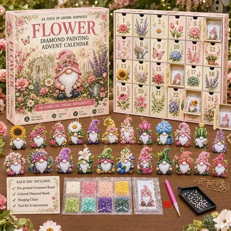Calendrier de l'Avent broderie diamant – Gnomes à suspendre – vue 3 | Les Secrets de Léa