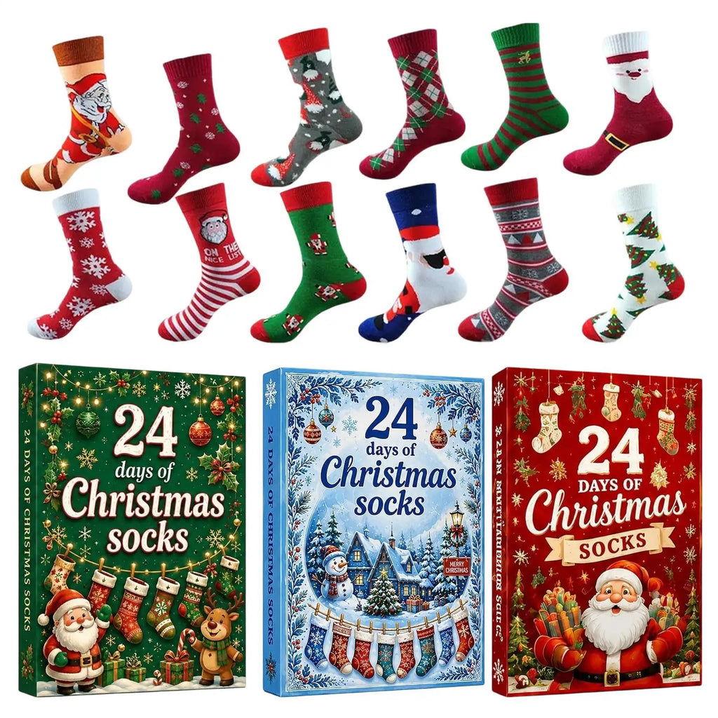 Calendrier de l'Avent chaussettes de Noël – 12 paires | Les Secrets de Léa
