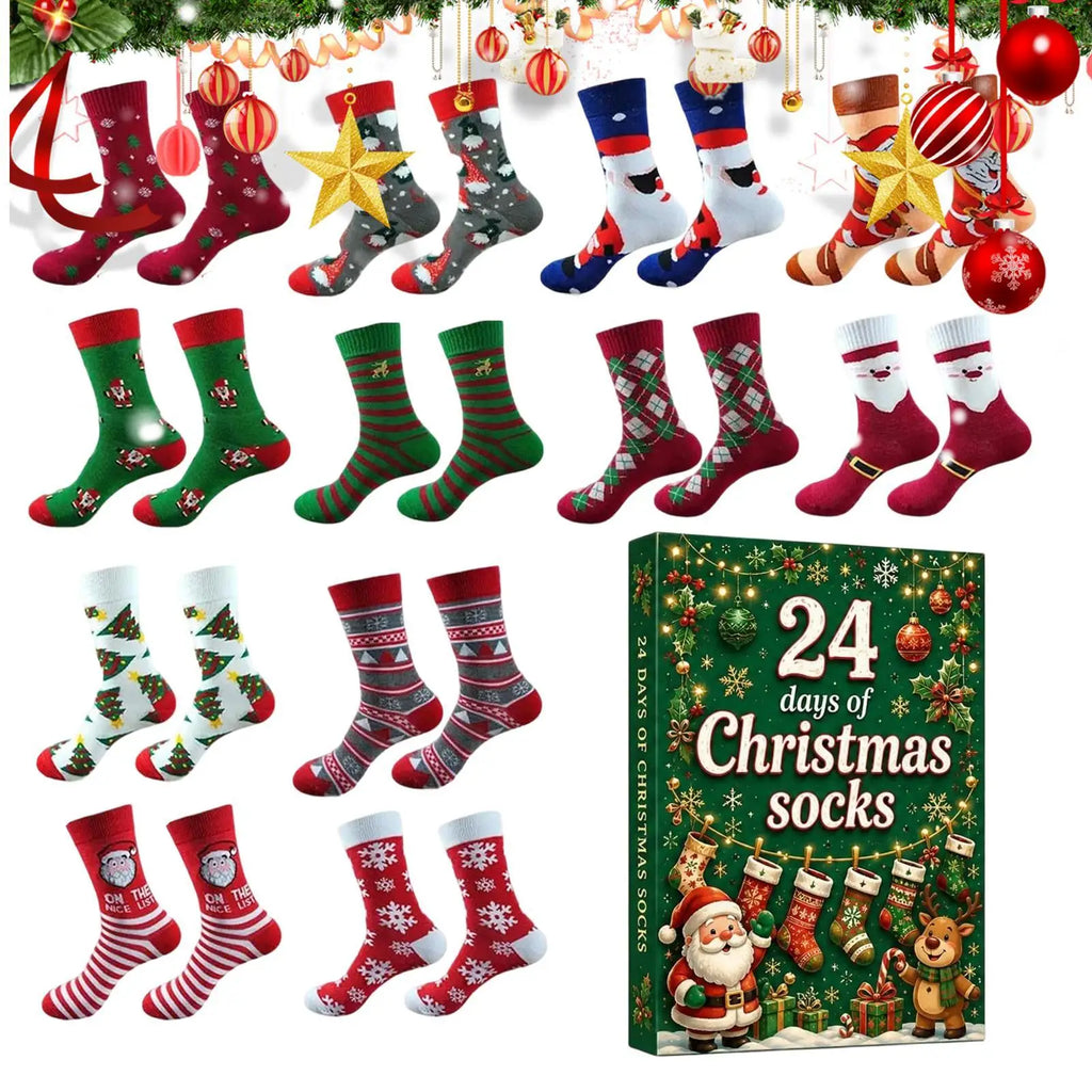 Calendrier de l'Avent chaussettes de Noël – 12 paires – vue 2 | Les Secrets de Léa