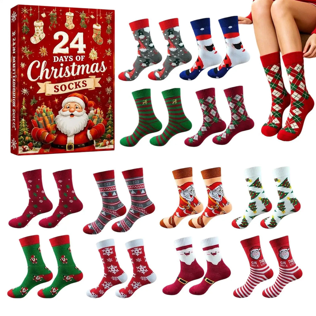 Calendrier de l'Avent chaussettes de Noël – 12 paires – vue 3 | Les Secrets de Léa