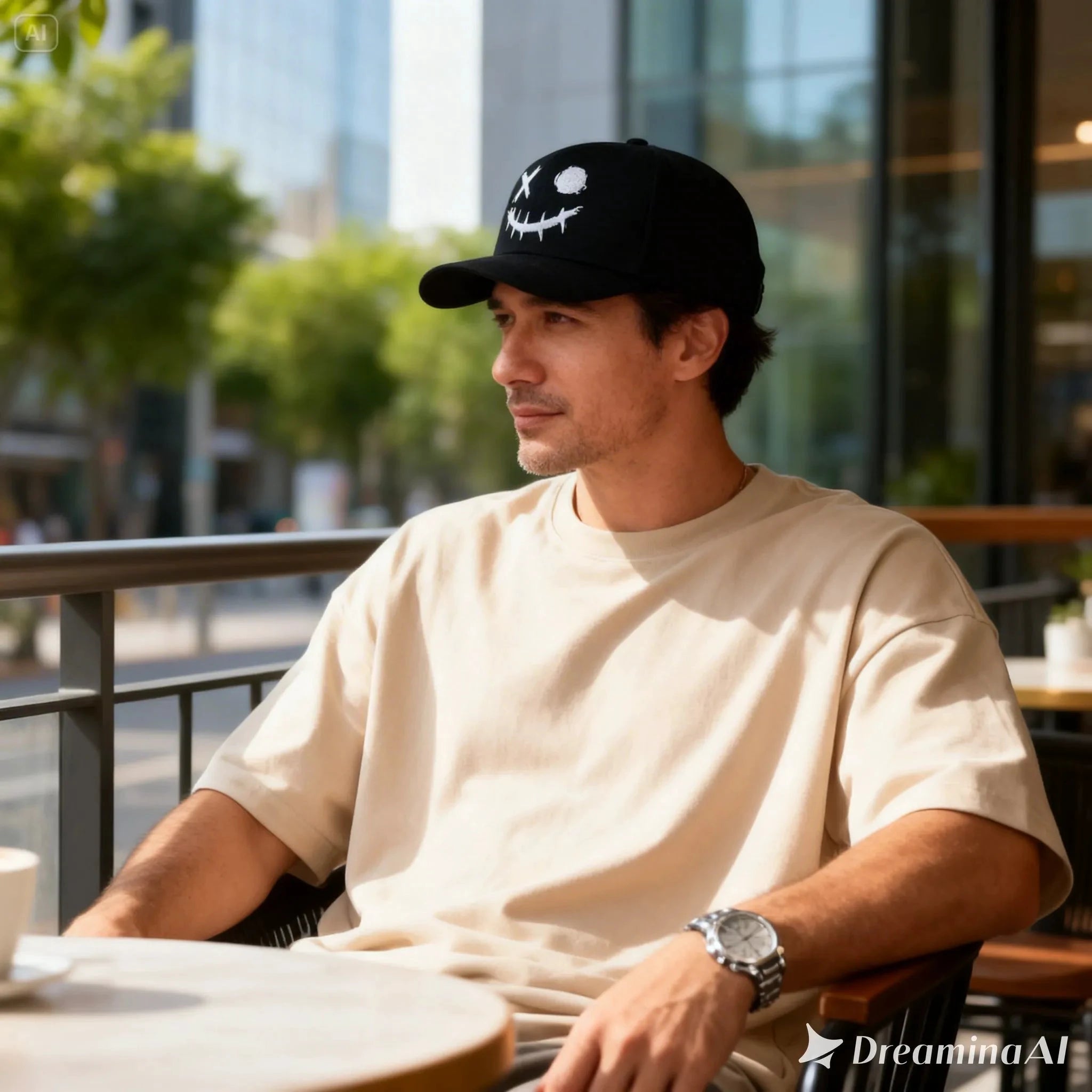 Casquette Hip-Hop Noire à Smiley Brodé - LSDLBoutique