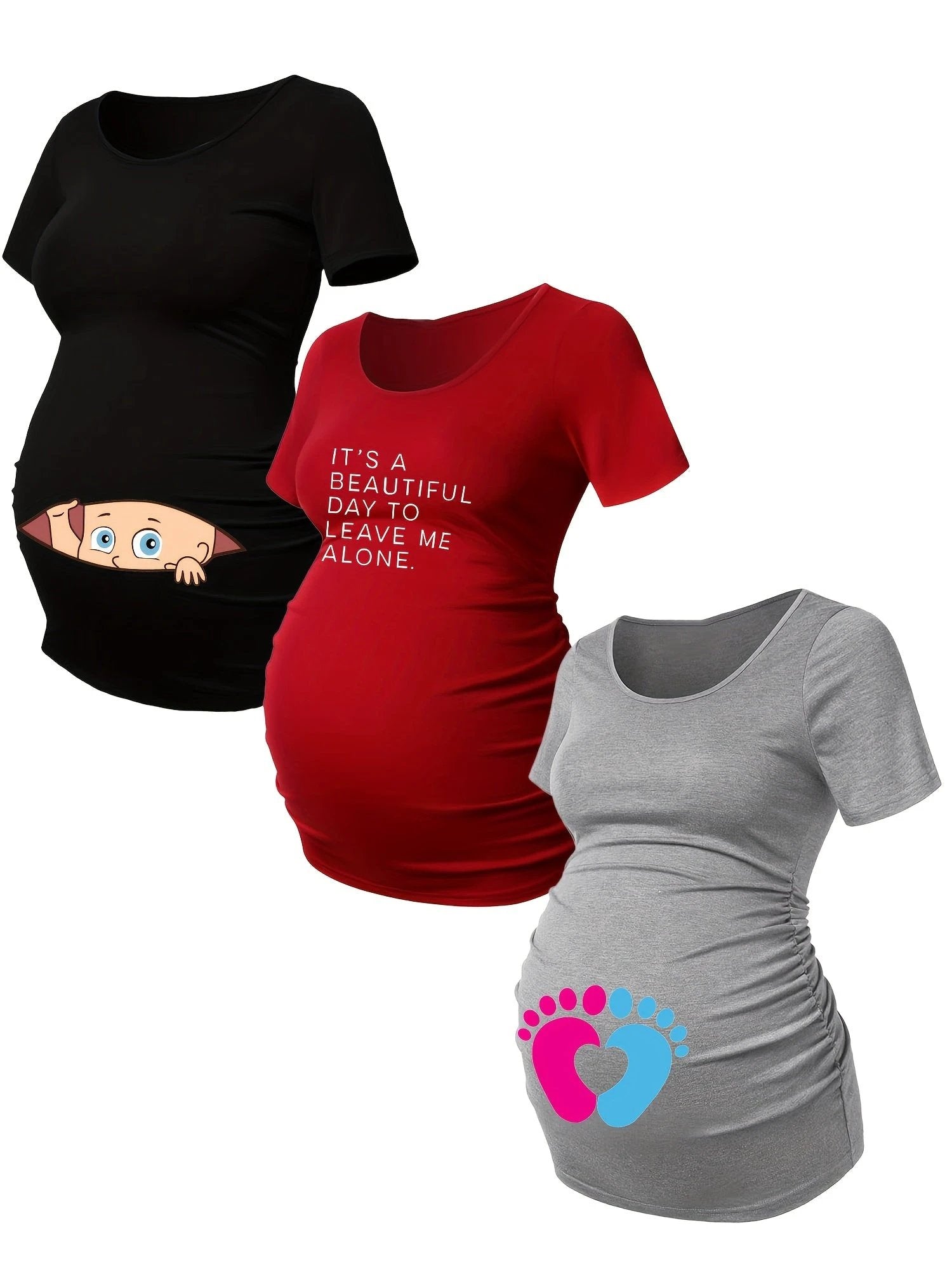 T Shirts Grossesse Lot De 3 Maille Stretch Alphabets - LSDLBoutique