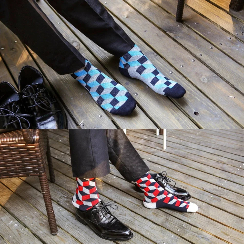 Chaussettes fantaisie à motifs – Lot de 5 paires, homme – vue 5 | Les Secrets de Léa