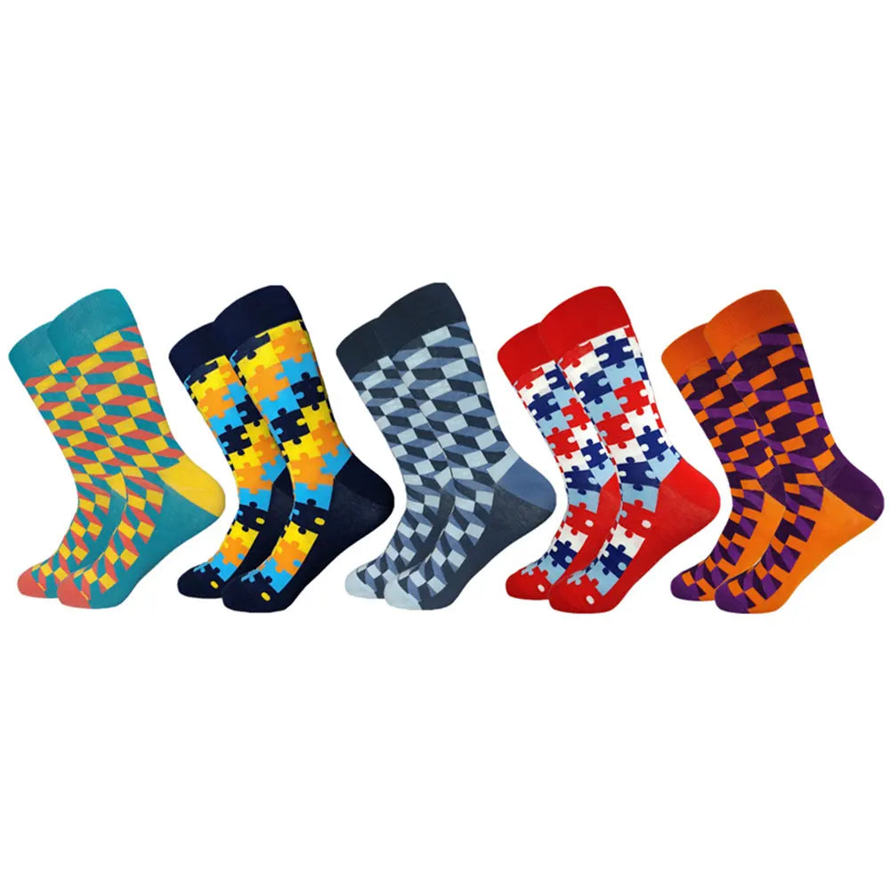 Chaussettes fantaisie à motifs – Lot de 5 paires, homme – vue 7 | Les Secrets de Léa