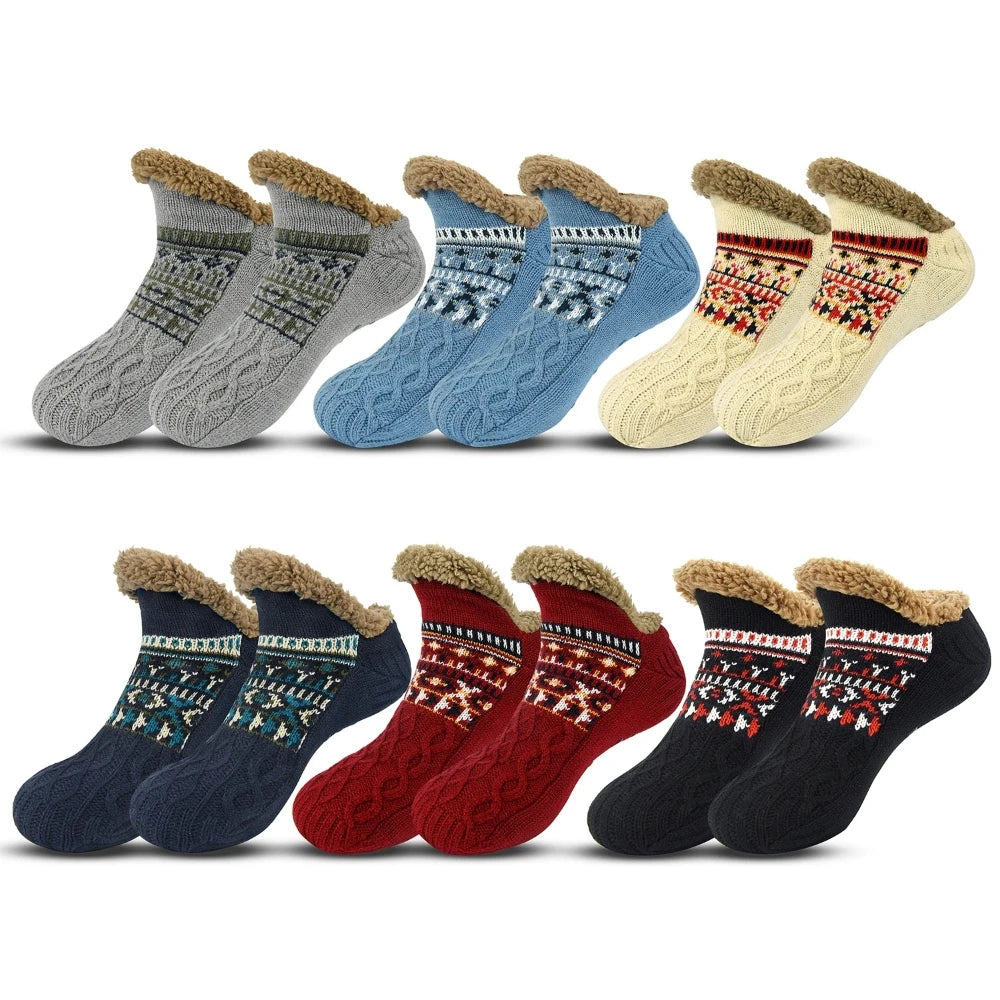 Chaussettes pantoufles antidérapantes doublées peluche | Les Secrets de Léa