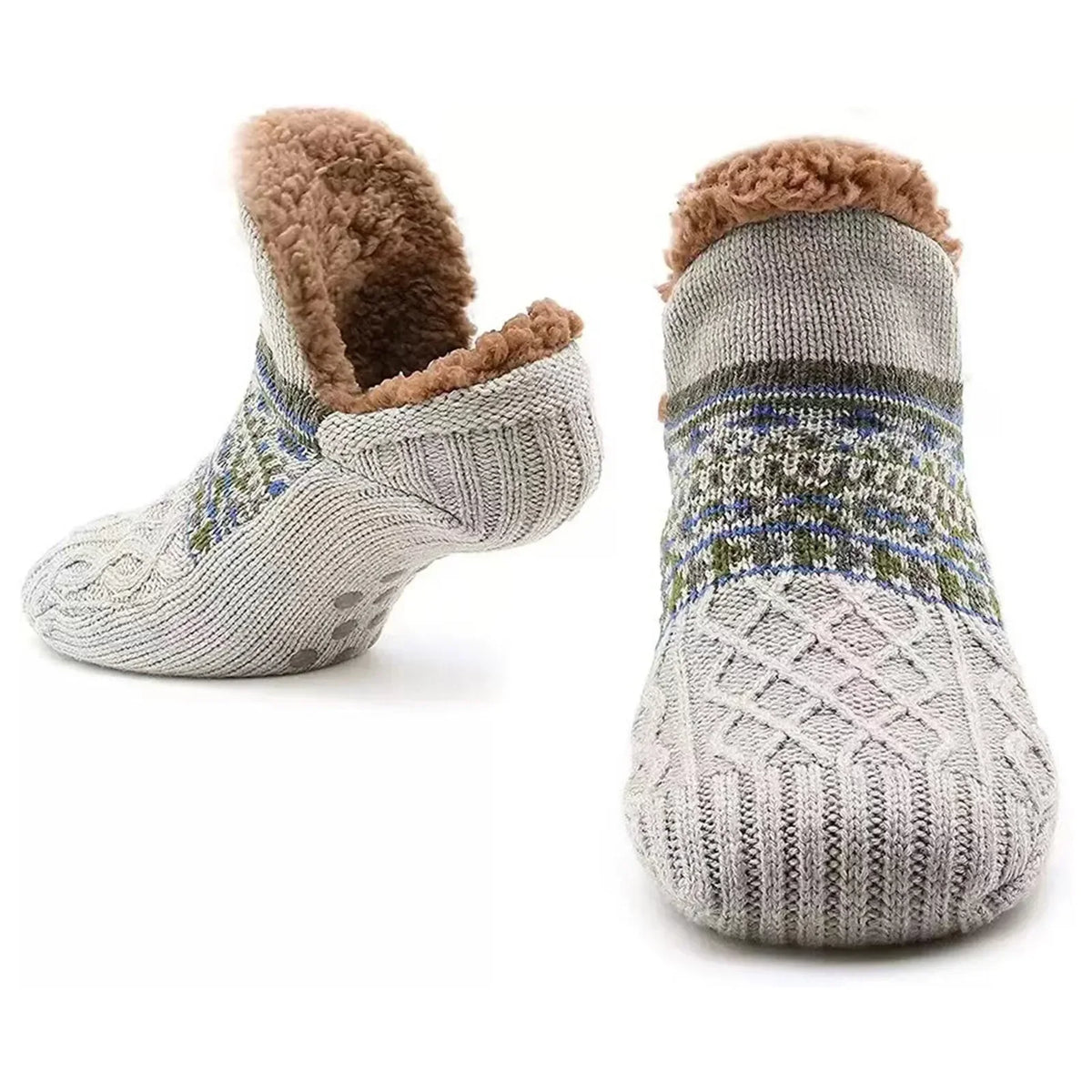 Chaussettes pantoufles antidérapantes doublées peluche – vue 10 | Les Secrets de Léa