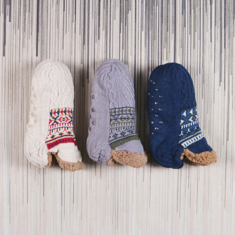 Chaussettes pantoufles antidérapantes doublées peluche – vue 5 | Les Secrets de Léa